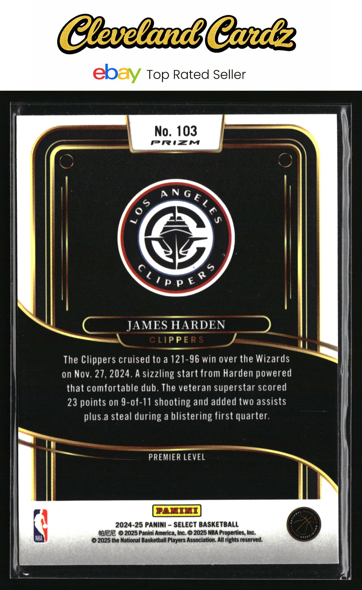 2024-25 Panini Select #103 James Harden Tectonic Prizm