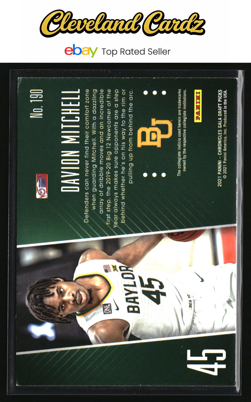 2021 Panini Chronicles Draft Picks #190 Davion Mitchell