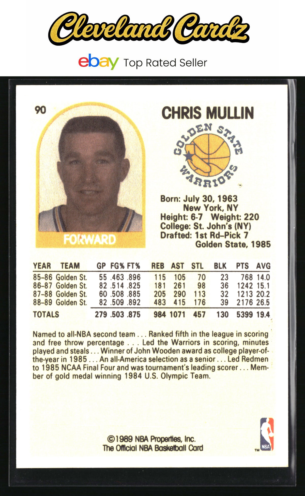 1989-90 Hoops #90 Chris Mullin