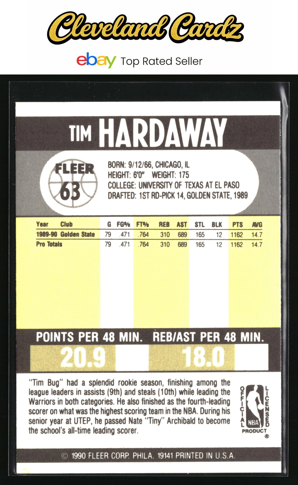1990-91 Fleer #63 Tim Hardaway