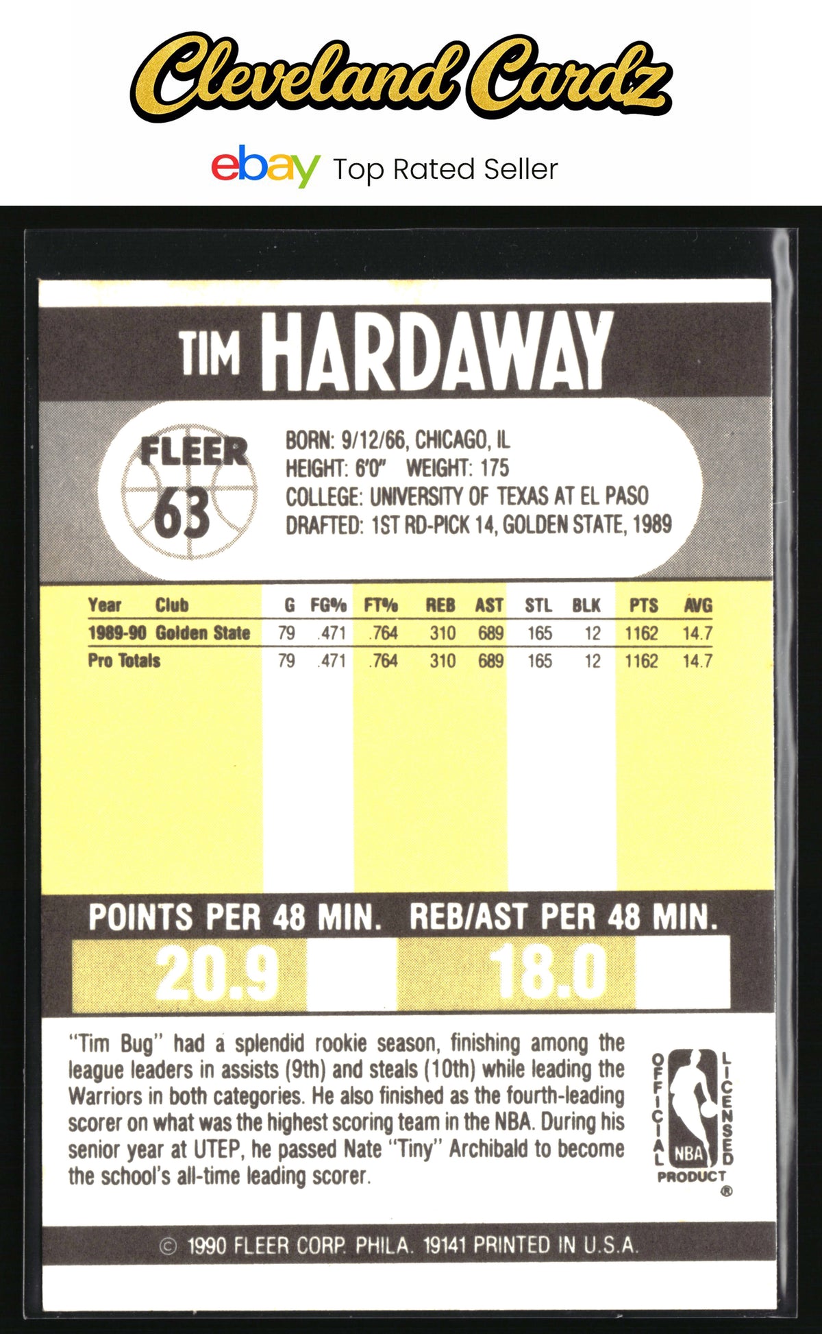 1990-91 Fleer #63 Tim Hardaway