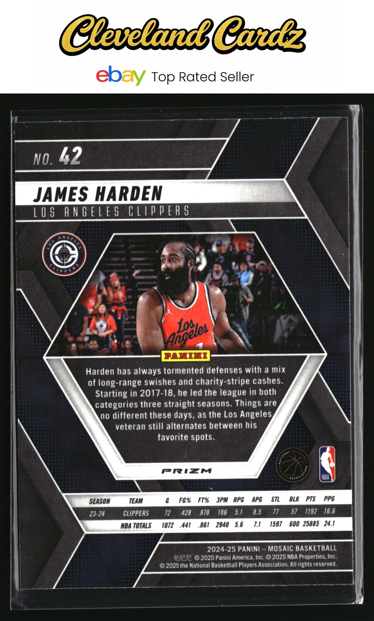 2024-25 Panini Mosaic #42 James Harden Mosaic