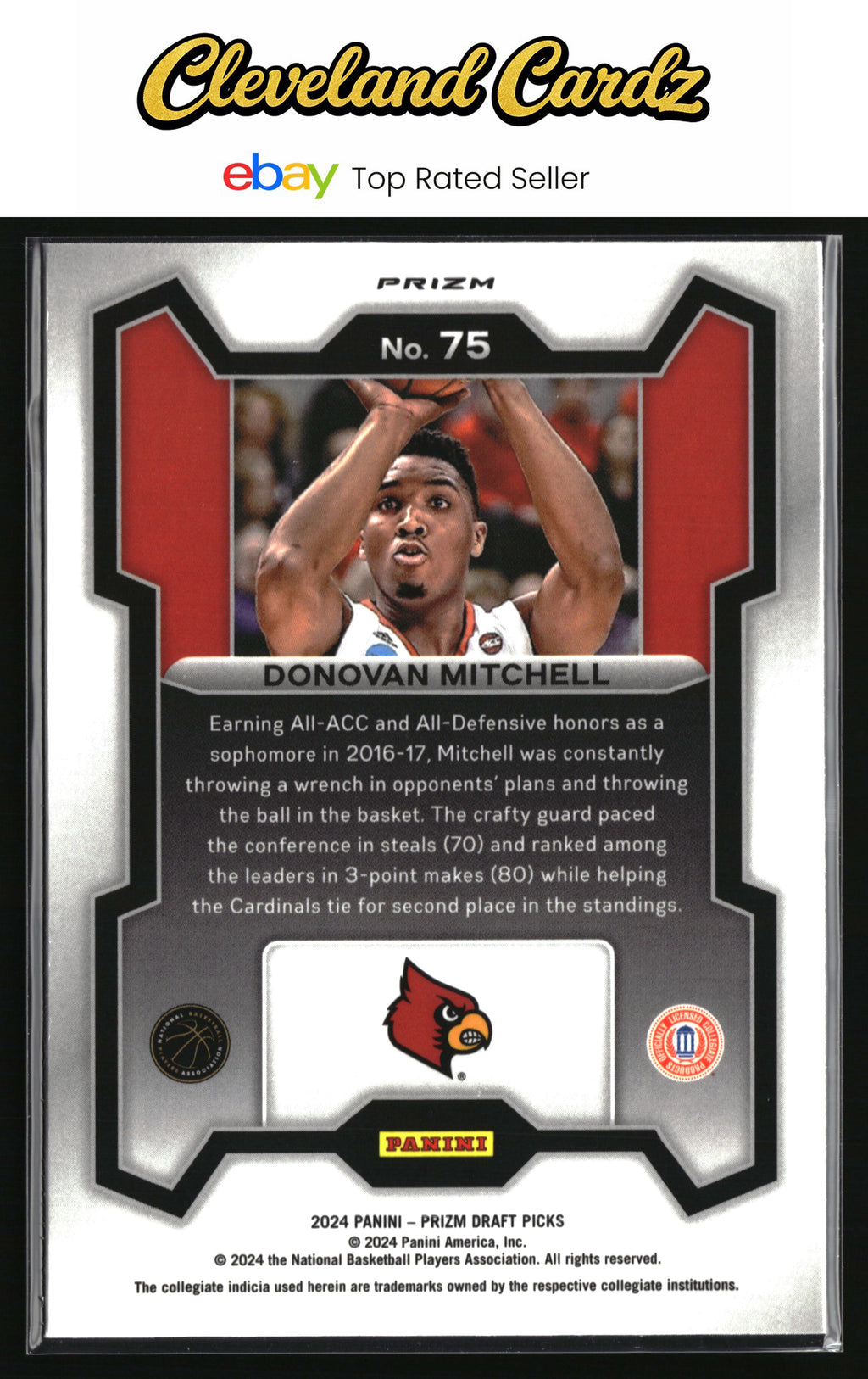 2024 Panini Prizm Draft Picks #75 Donovan Mitchell Prizm Silver