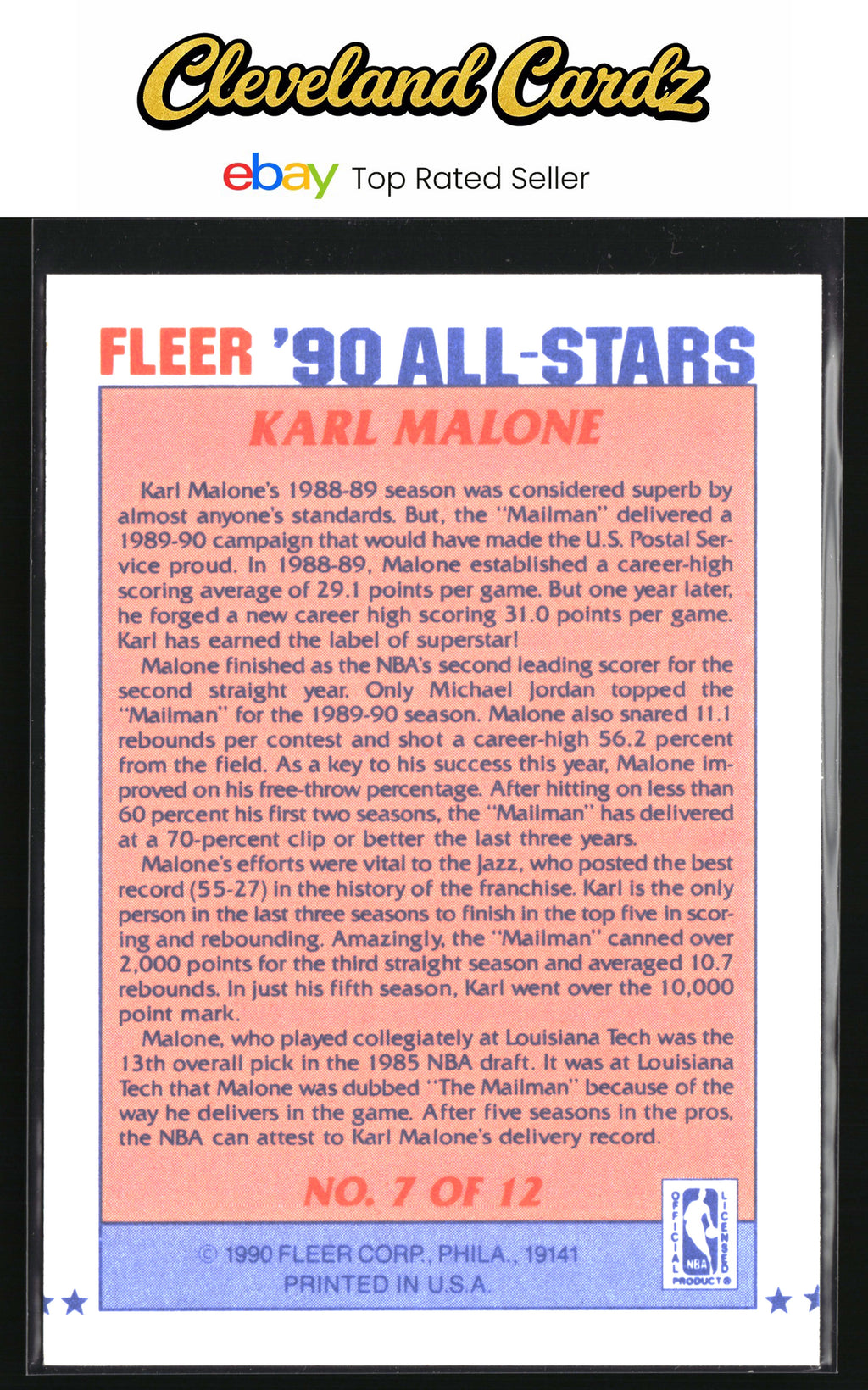 1990-91 Fleer #7 Karl Malone All-Stars