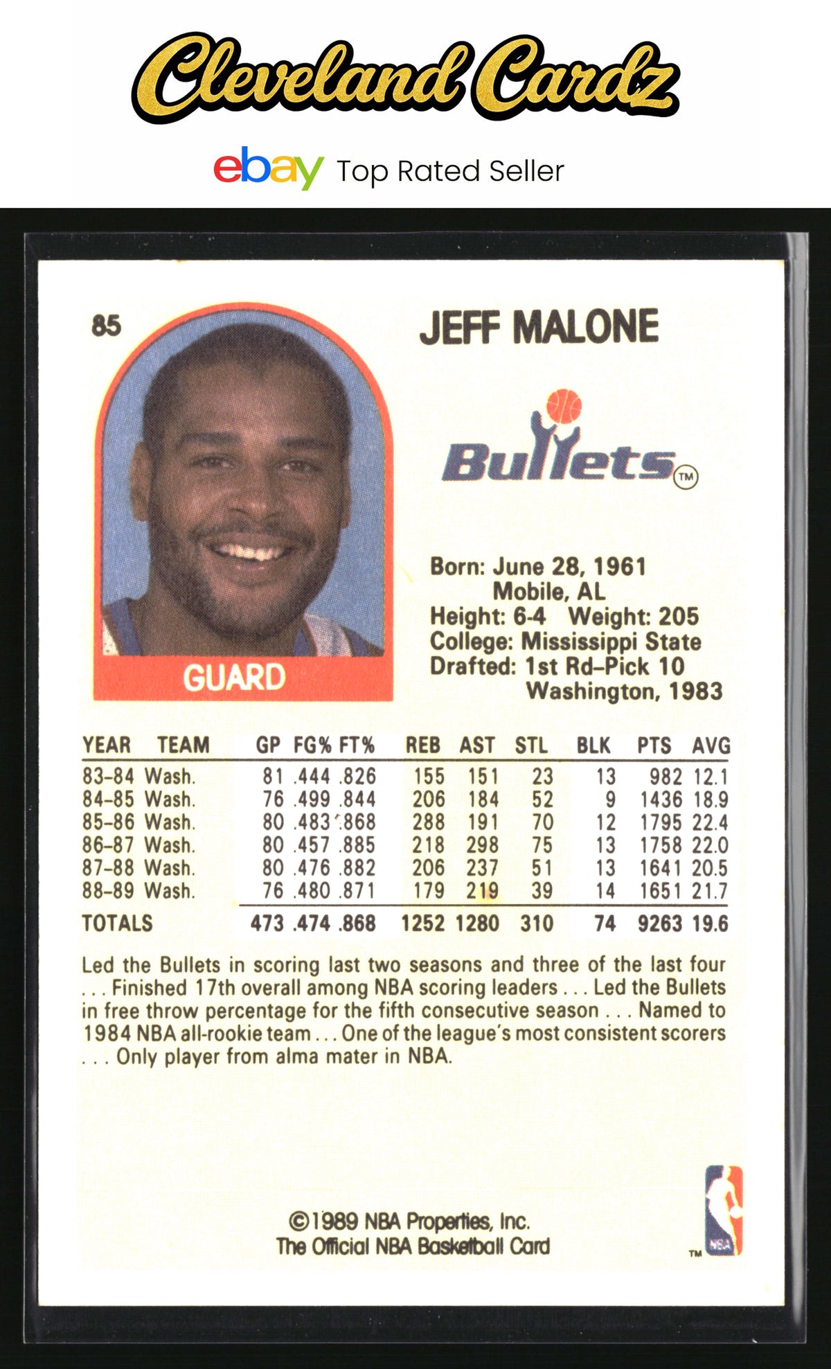 1989-90 Hoops #85 Jeff Malone