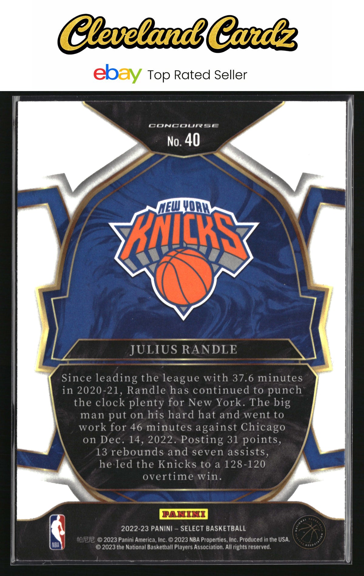 2022-23 Panini Select #40 Julius Randle Blue