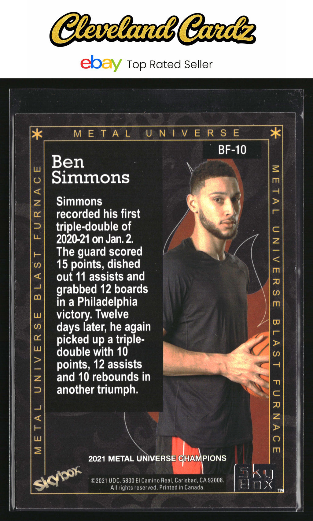 2021 SkyBox Metal Universe Champions #BF-10 Ben Simmons Blast Furnace