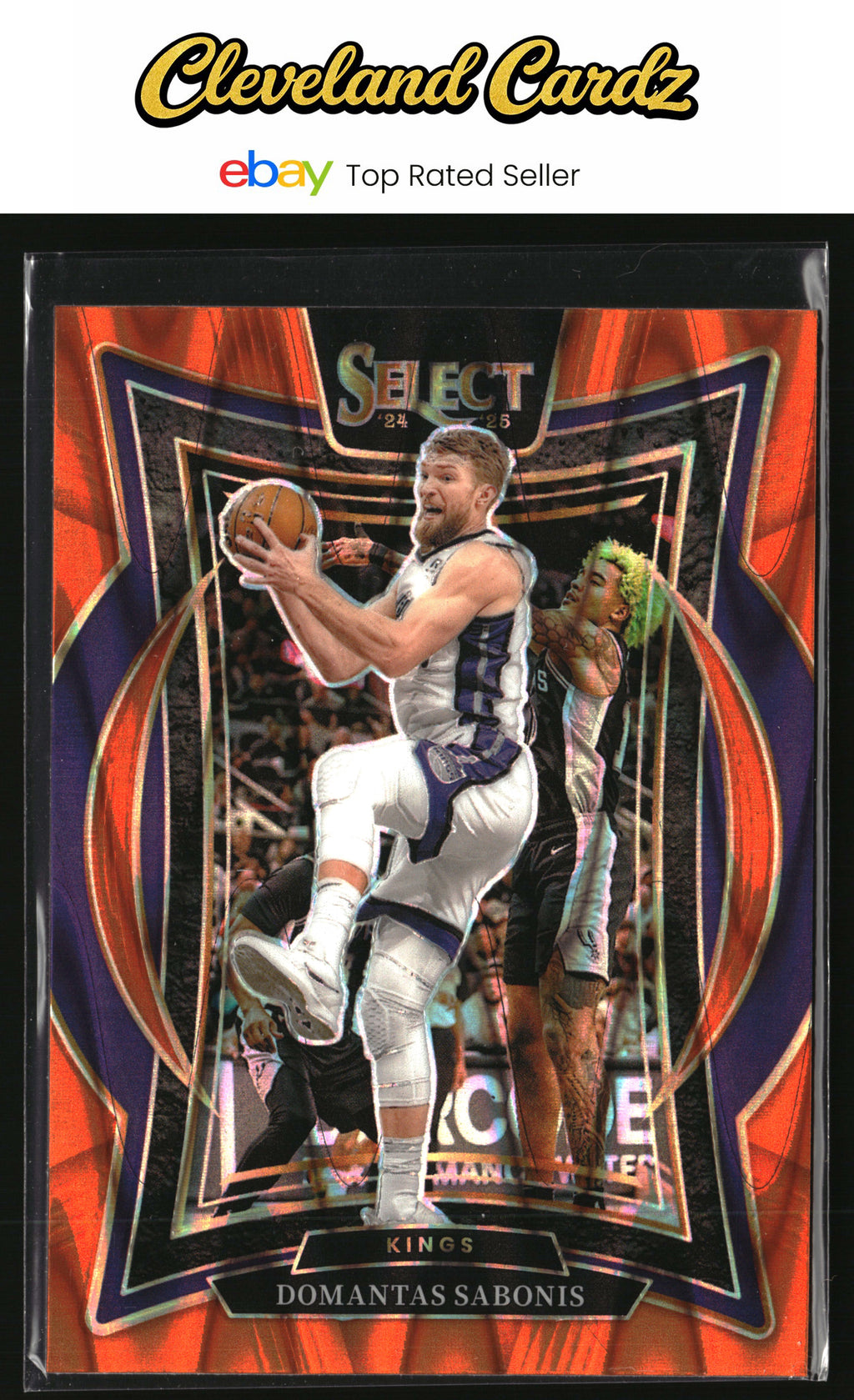 2024-25 Panini Select #24 Domantas Sabonis Orange Tectonic Prizm