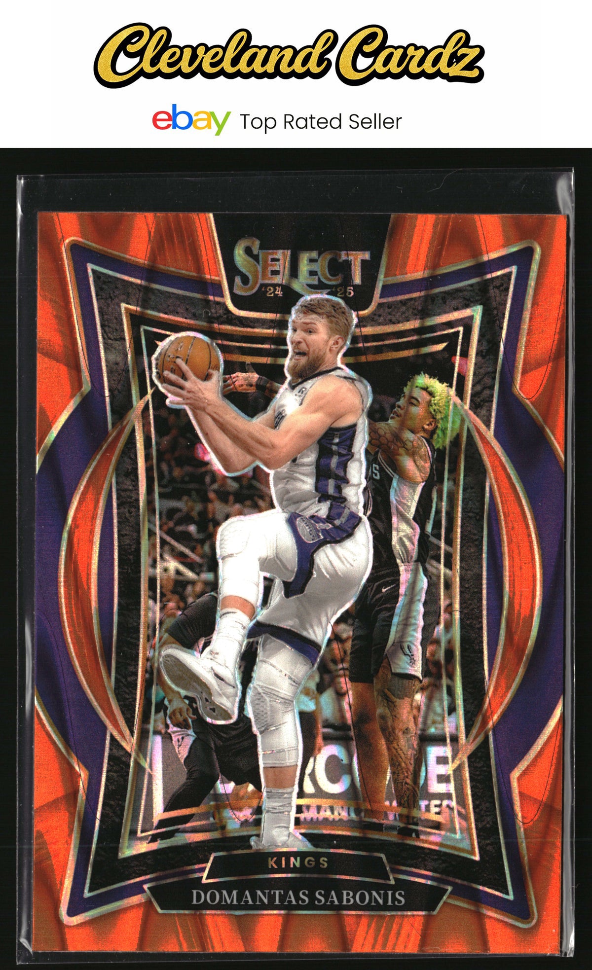 2024-25 Panini Select #24 Domantas Sabonis Orange Tectonic Prizm