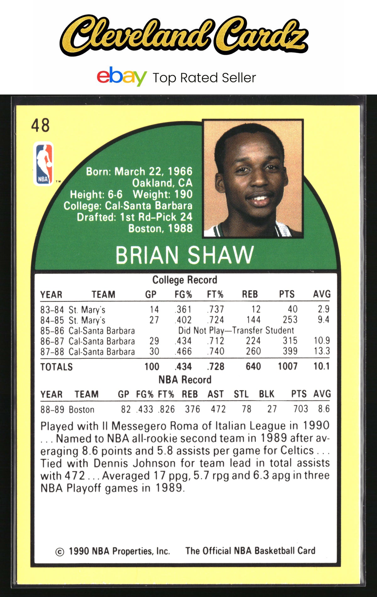 1990-91 Hoops #48 Brian Shaw