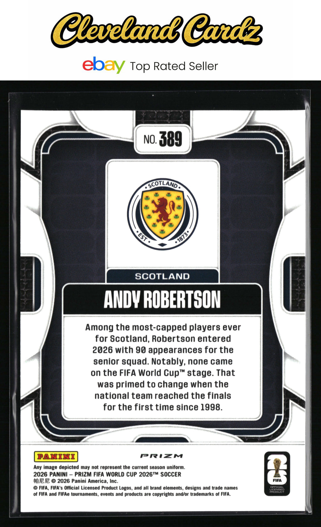 2026 Panini Prizm FIFA World Cup #389 Andy Robertson Flash Prizm