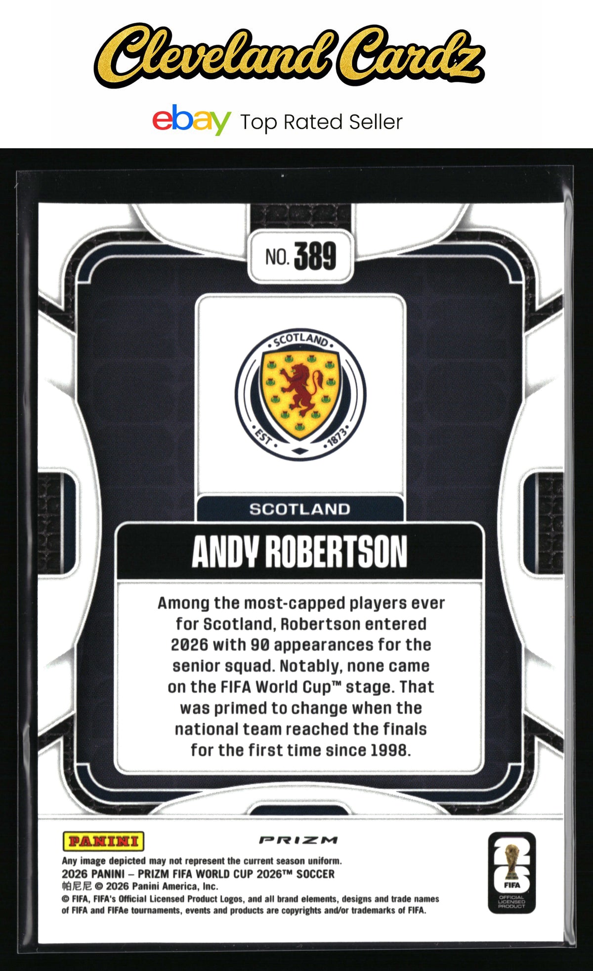 2026 Panini Prizm FIFA World Cup #389 Andy Robertson Flash Prizm