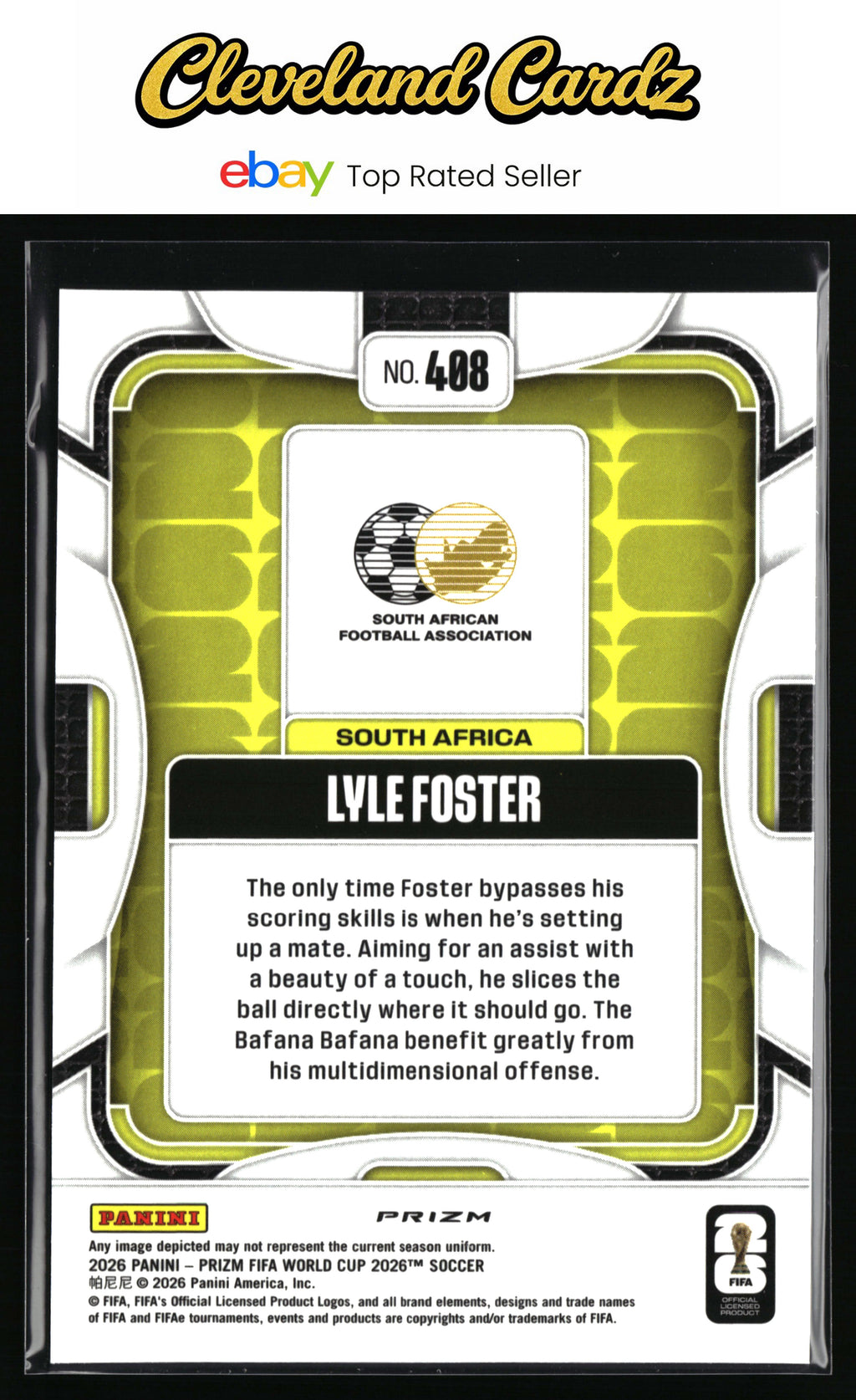 2026 Panini Prizm FIFA World Cup #408 Lyle Foster Flash Prizm