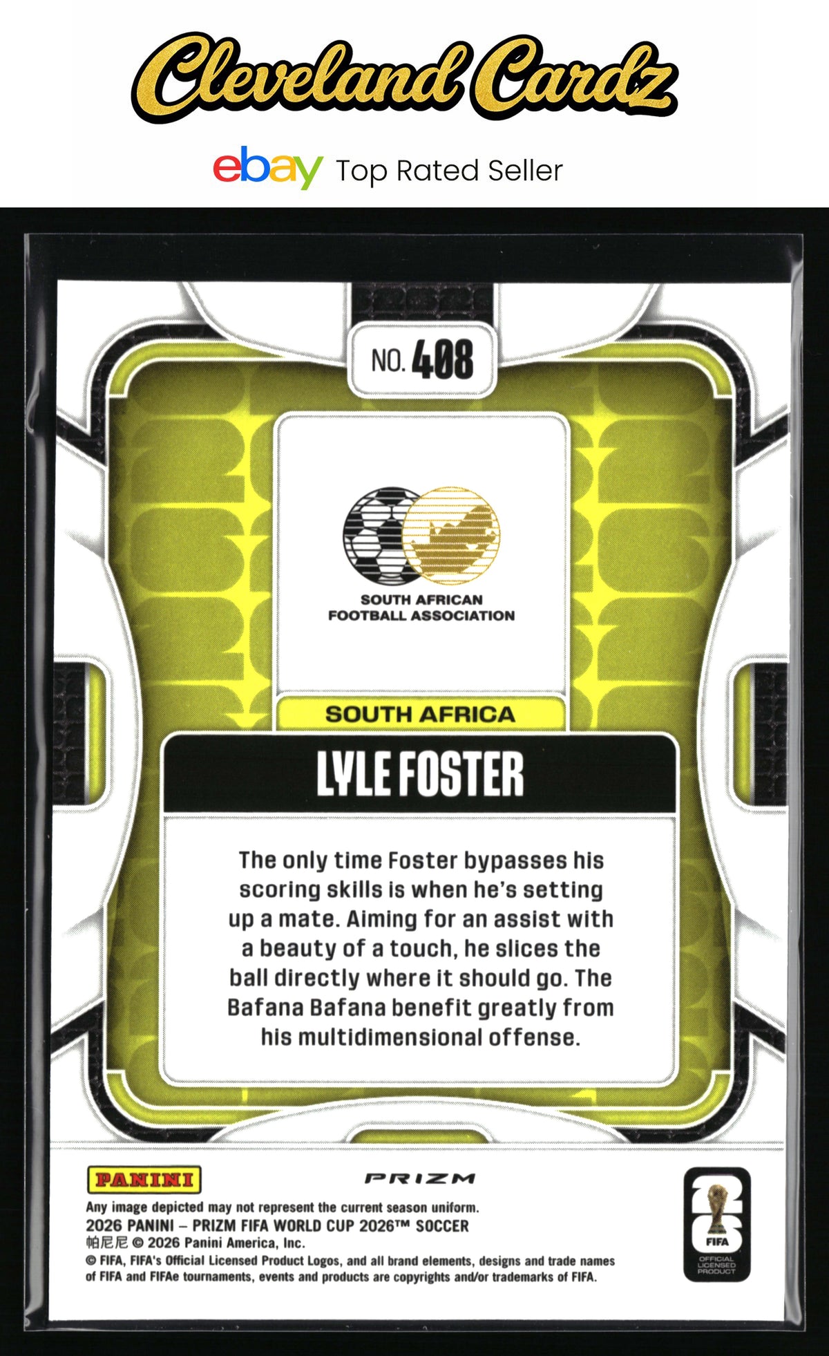 2026 Panini Prizm FIFA World Cup #408 Lyle Foster Flash Prizm