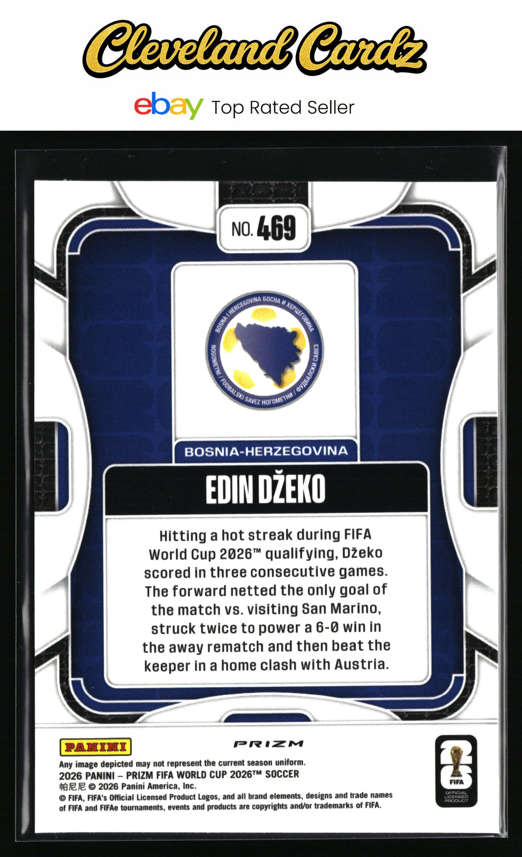 2026 Panini Prizm FIFA World Cup #469 Edin Dzeko Silver Prizm