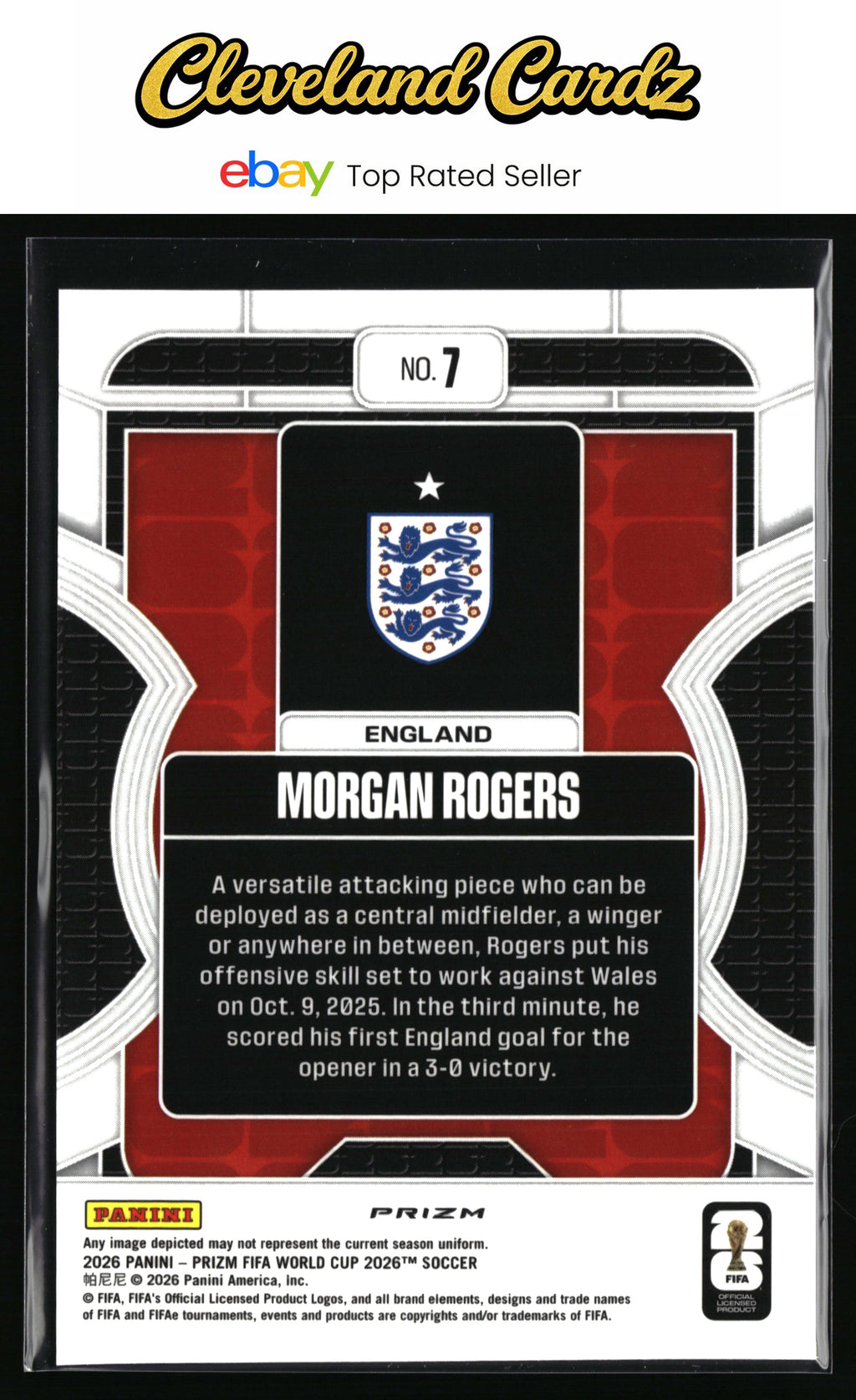 2026 Panini Prizm FIFA World Cup #7 Morgan Rogers Phenomenon Wave Prizm