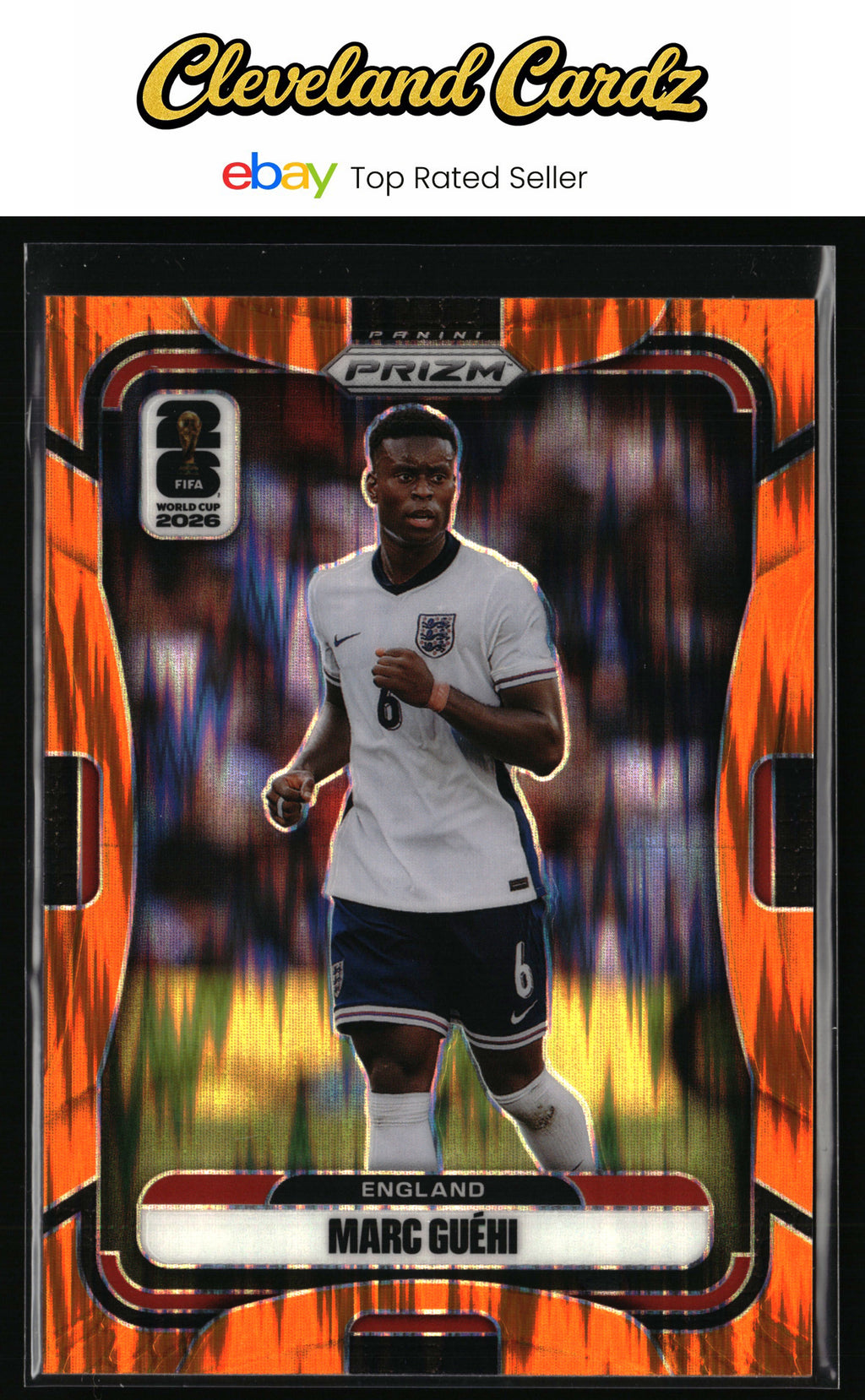 2026 Panini Prizm FIFA World Cup #99 Marc Guehi Orange Flash Prizm #/315
