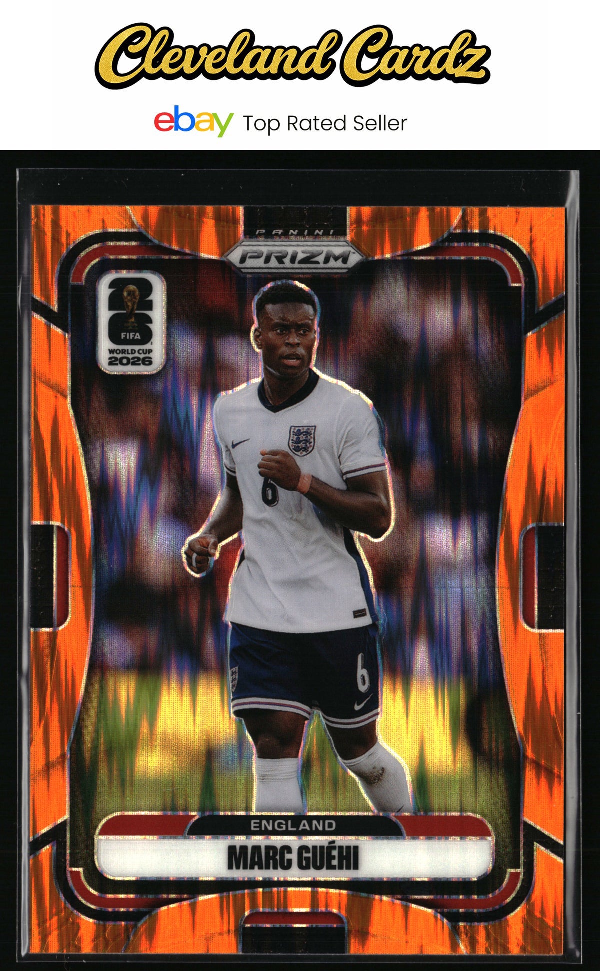 2026 Panini Prizm FIFA World Cup #99 Marc Guehi Orange Flash Prizm #/315