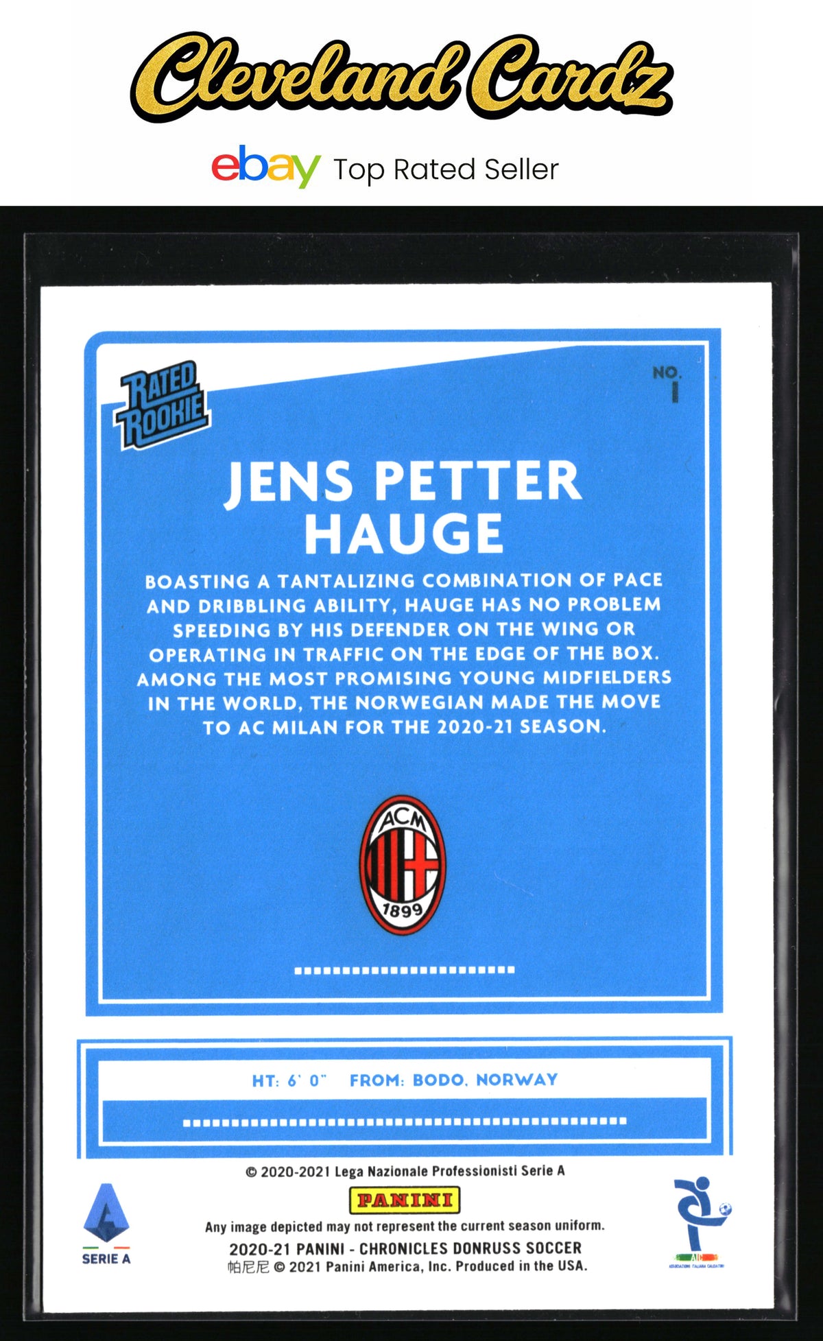 2020-21 Panini Chronicles - Rated Rookies Astro #1 Jens Petter Hauge