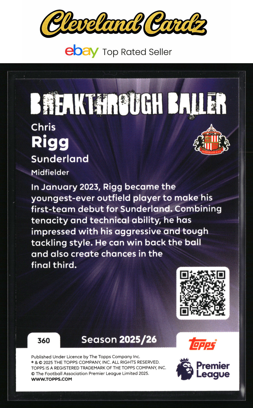 2025-26 Topps Premier League #360 Chris Rigg
