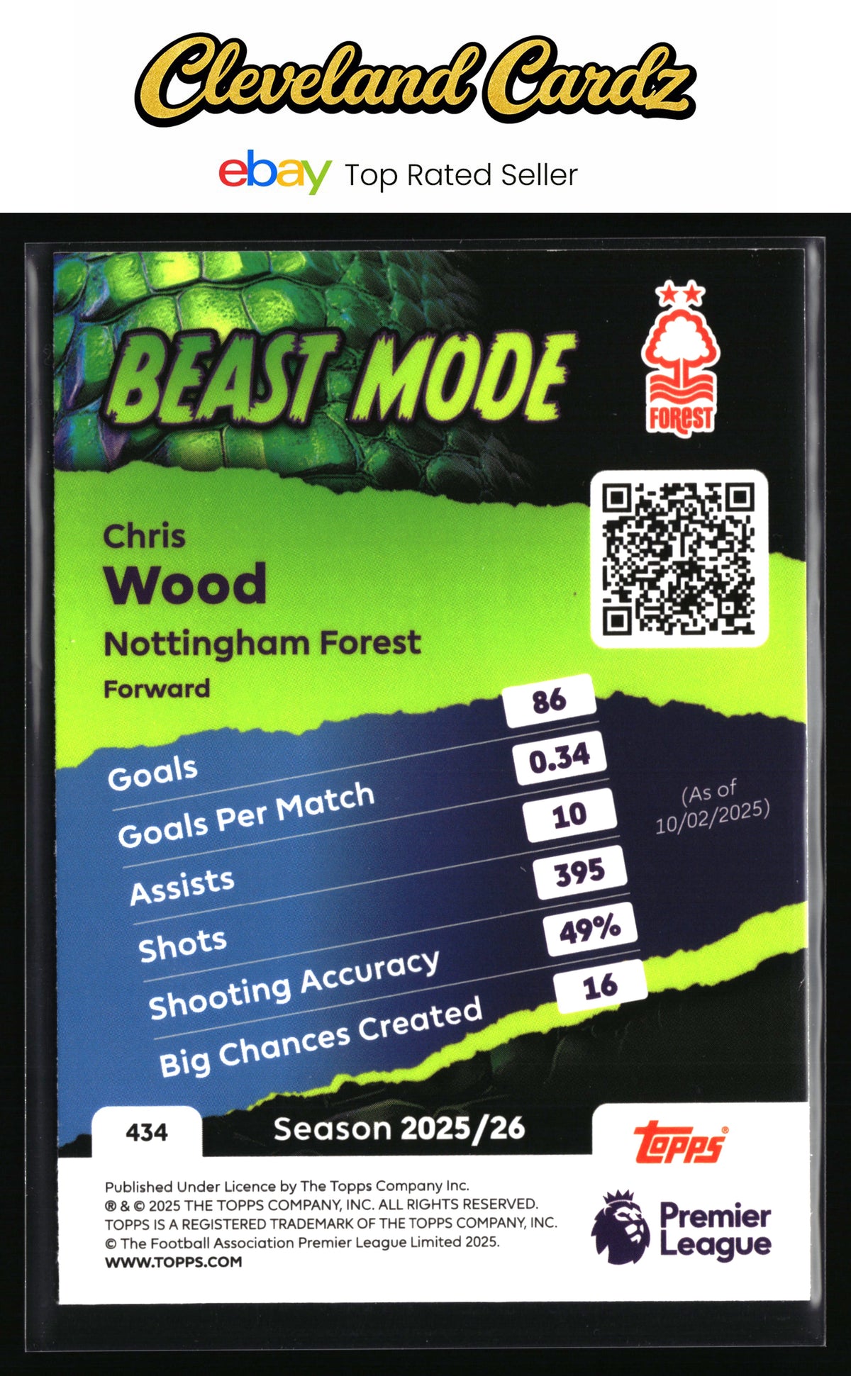2025-26 Topps Premier League #434 Chris Wood