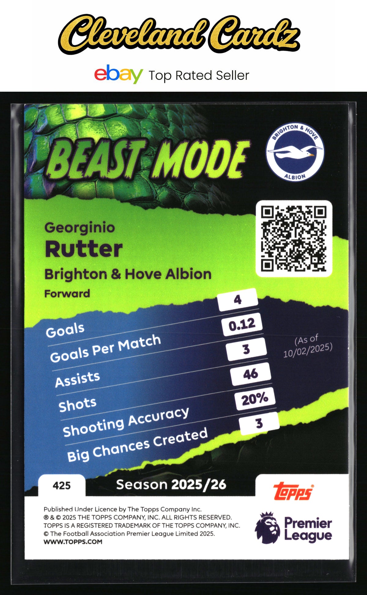 2025-26 Topps Premier League #425 Georginio Rutter
