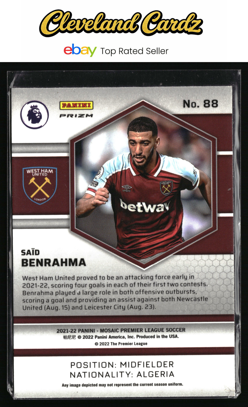 2021-22 Panini Mosaic Premier League #124 Emiliano Buendia Mosaic Reactive Gold