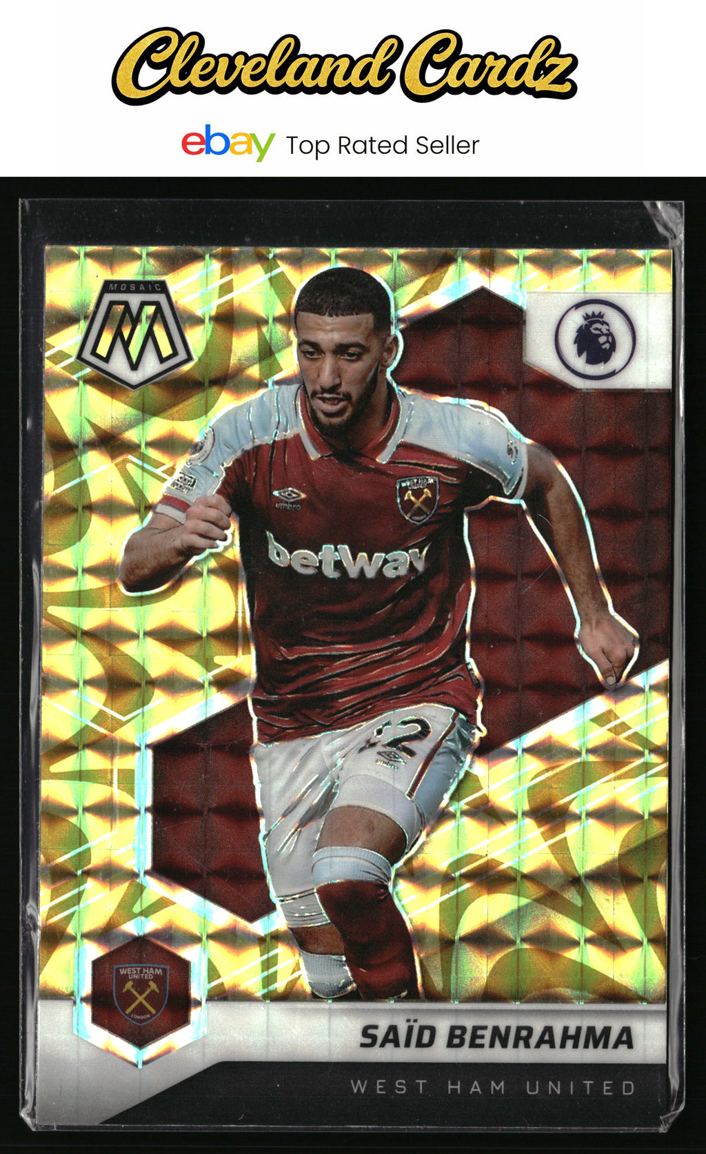 2021-22 Panini Mosaic Premier League #124 Emiliano Buendia Mosaic Reactive Gold