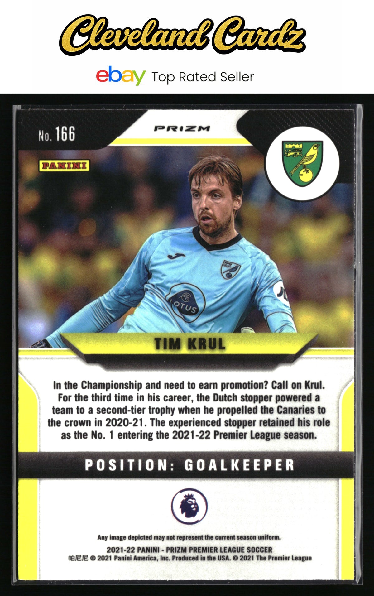 2021-22 Panini Prizm Premier League #166 Tim Krul Prizm Green Wave
