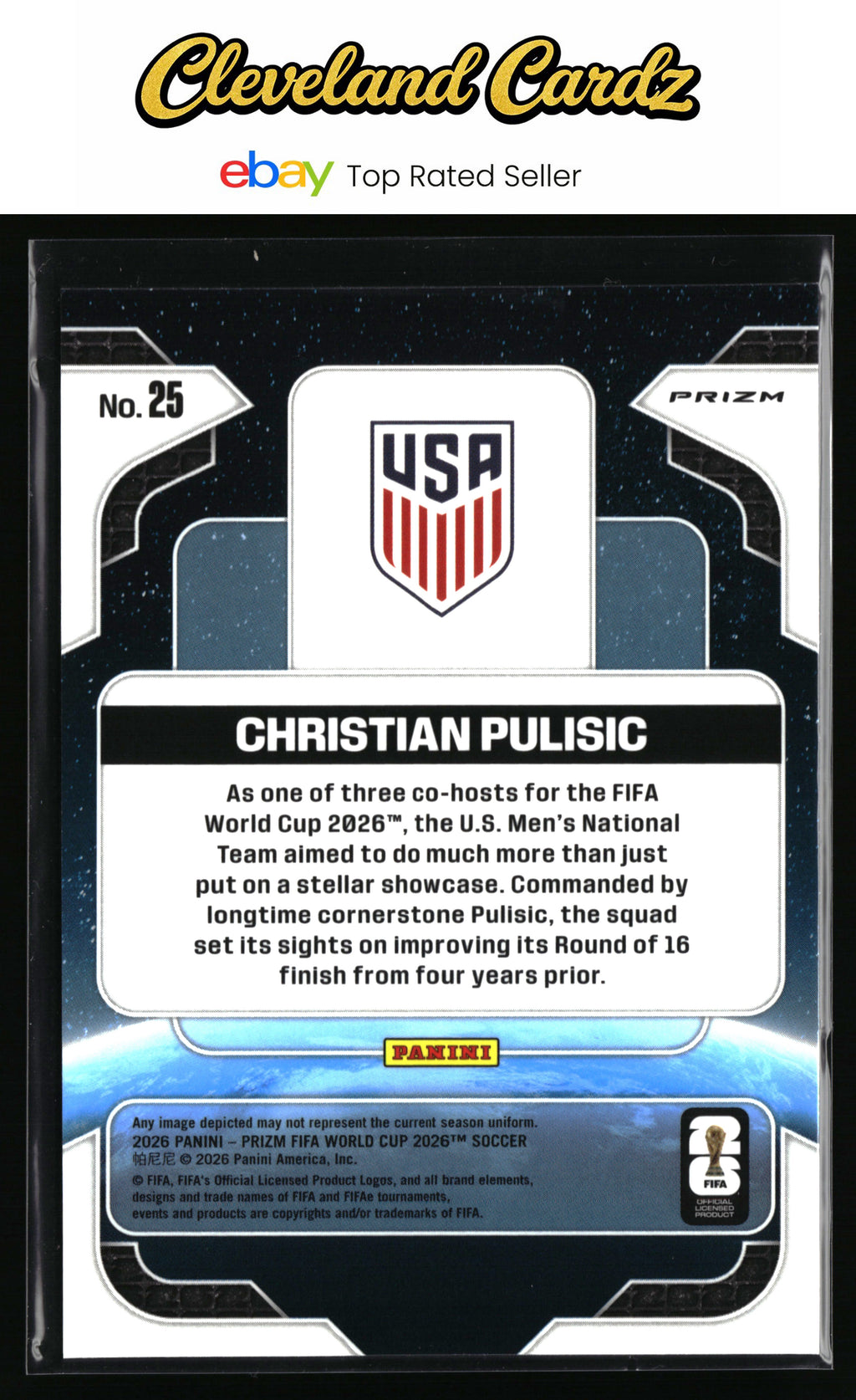 2026 Panini Prizm FIFA World Cup #25 Christian Pulisic Global Reach