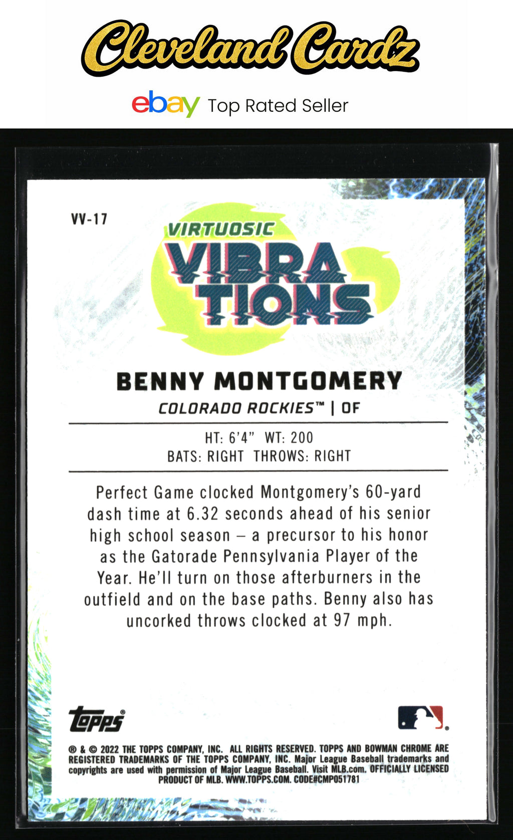 2022 Bowman #VV-17 Benny Montgomery Virtuosic Vibrations