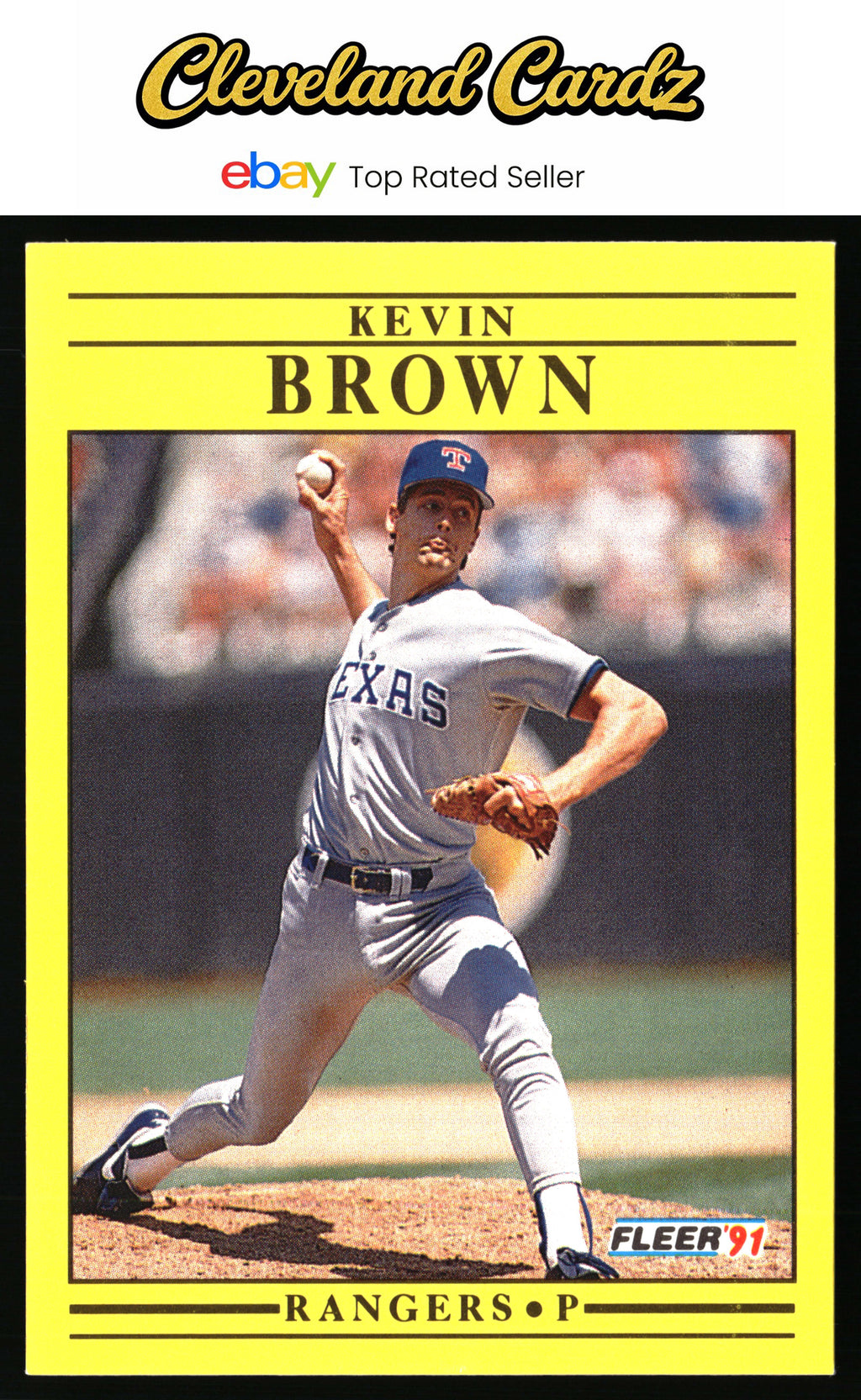 1991 Fleer #282b Kevin Brown : Jumbo Pack ver:Text ends with "free-agent draft."
