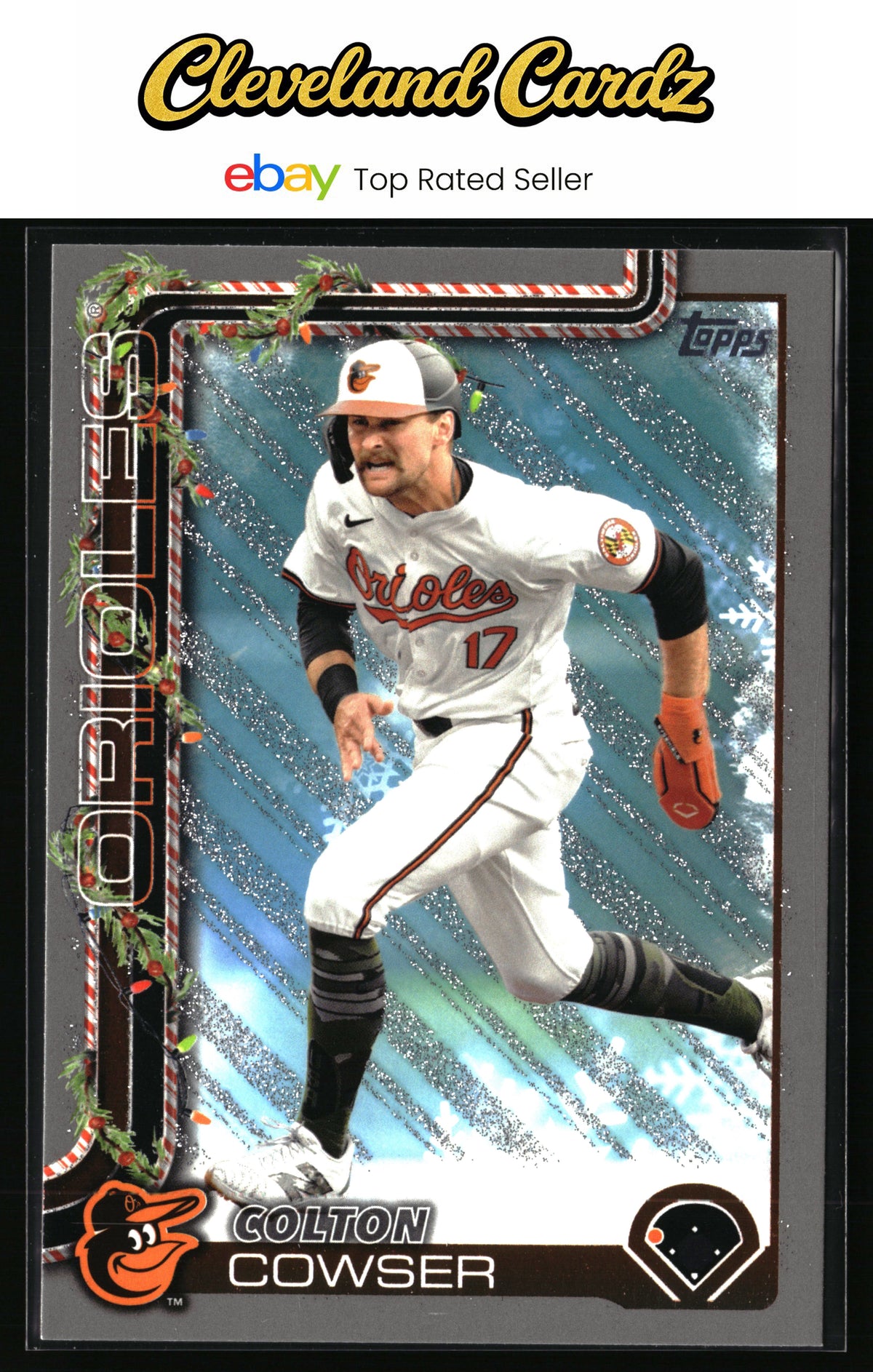 2025 Topps Holiday #H157 Colton Cowser Silver Glitter Holiday