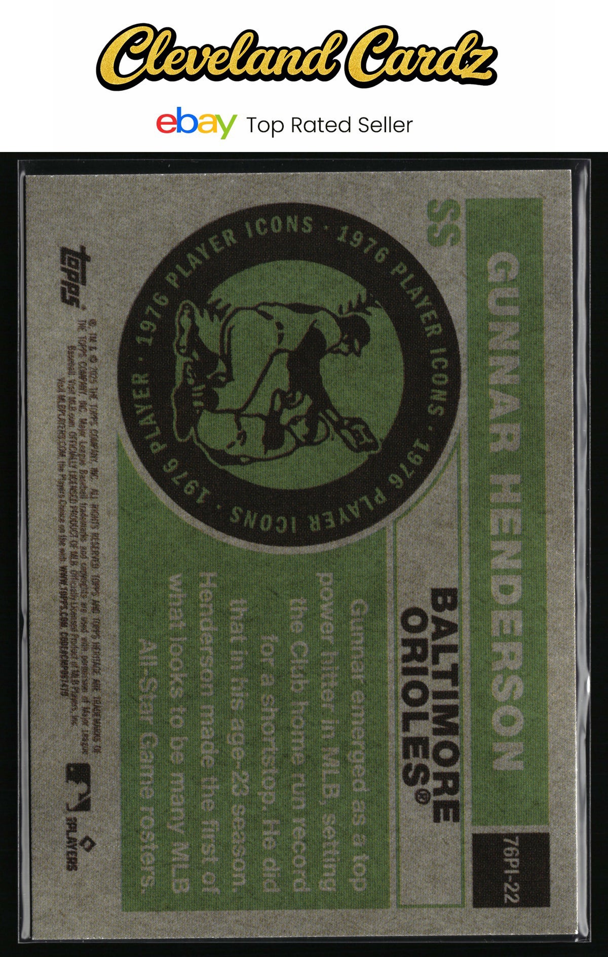 2025 Topps Heritage #76PI-22 Gunnar Henderson 1976 Player Icons Holographic