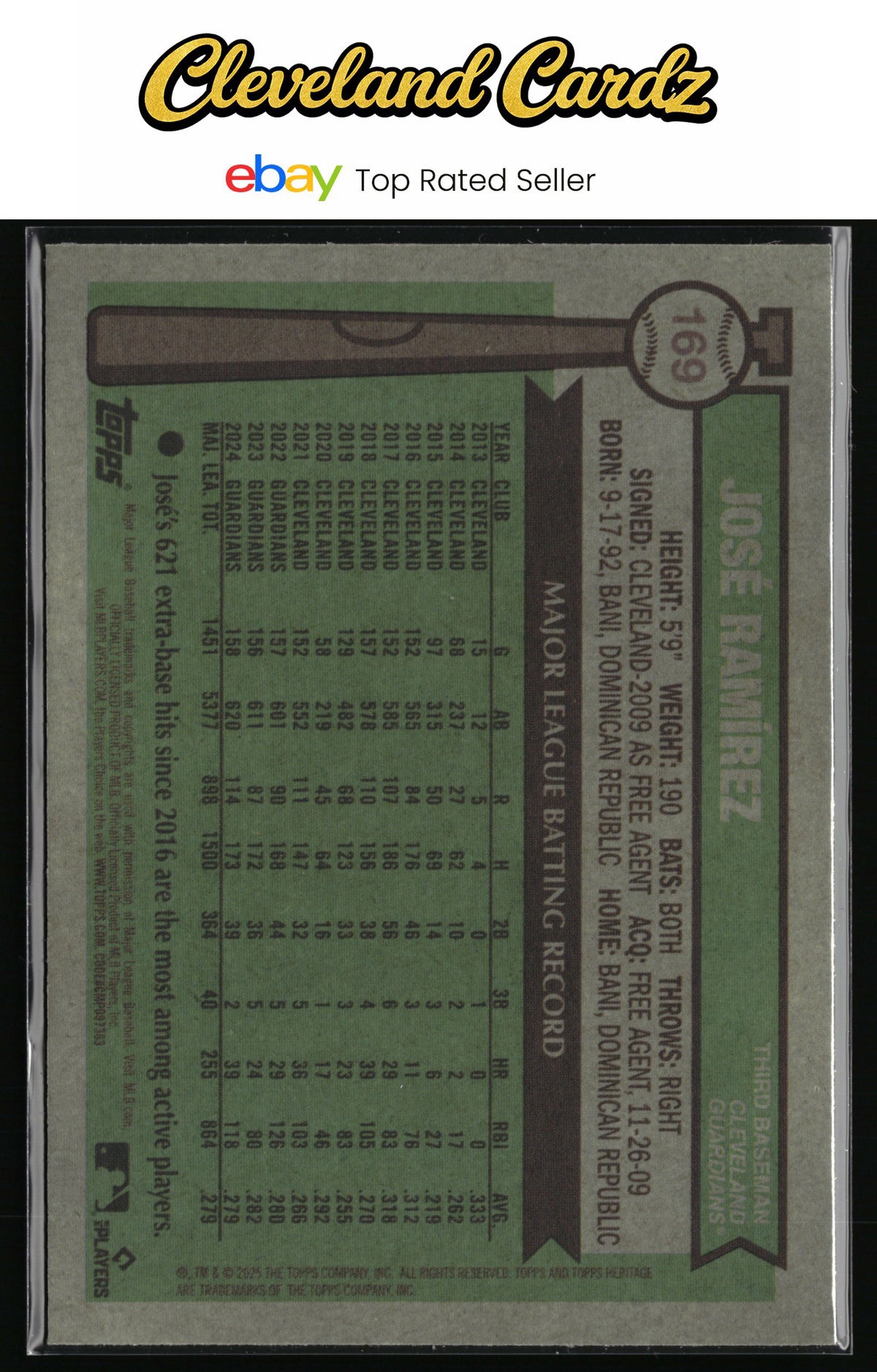 2025 Topps Heritage #169 José Ramírez Chrome Silver Sparkle Refractor