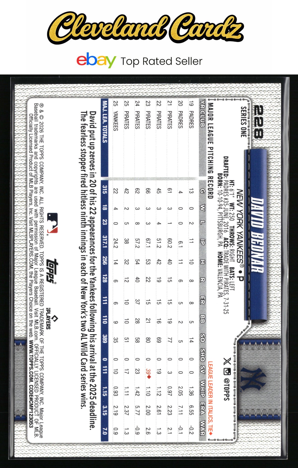2026 Topps #228 David Bednar Spring Training