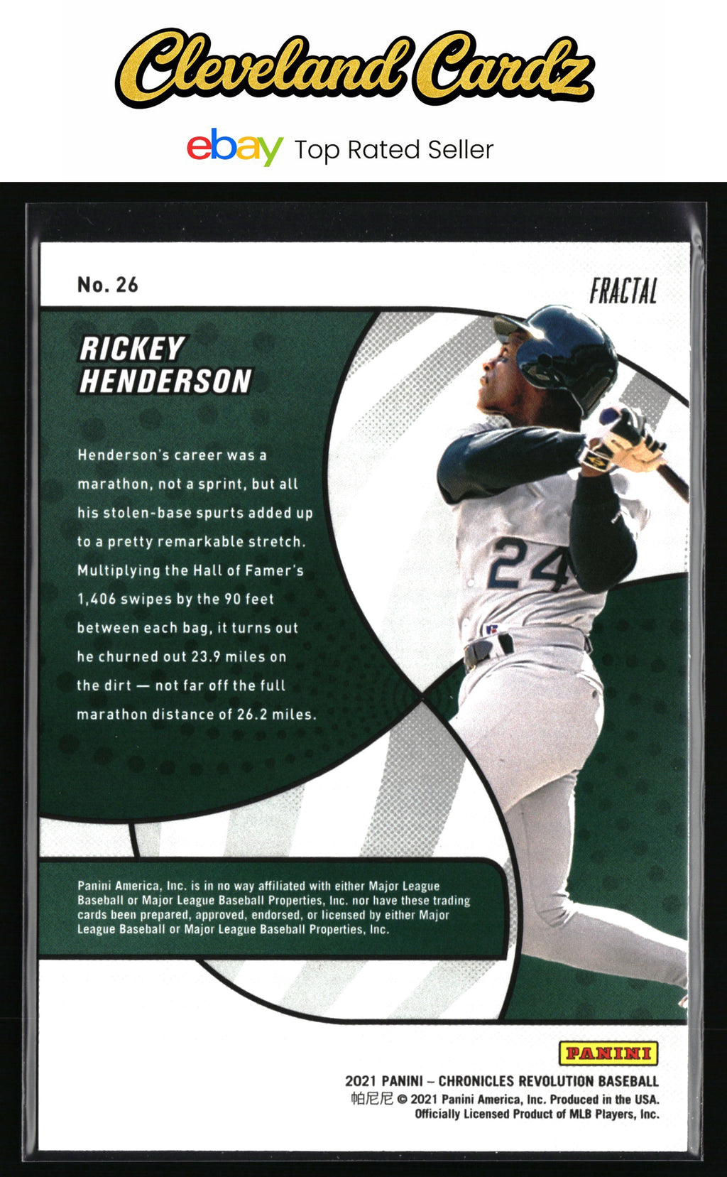 2021 Panini Chronicles #26 Rickey Henderson Revolution Fractal