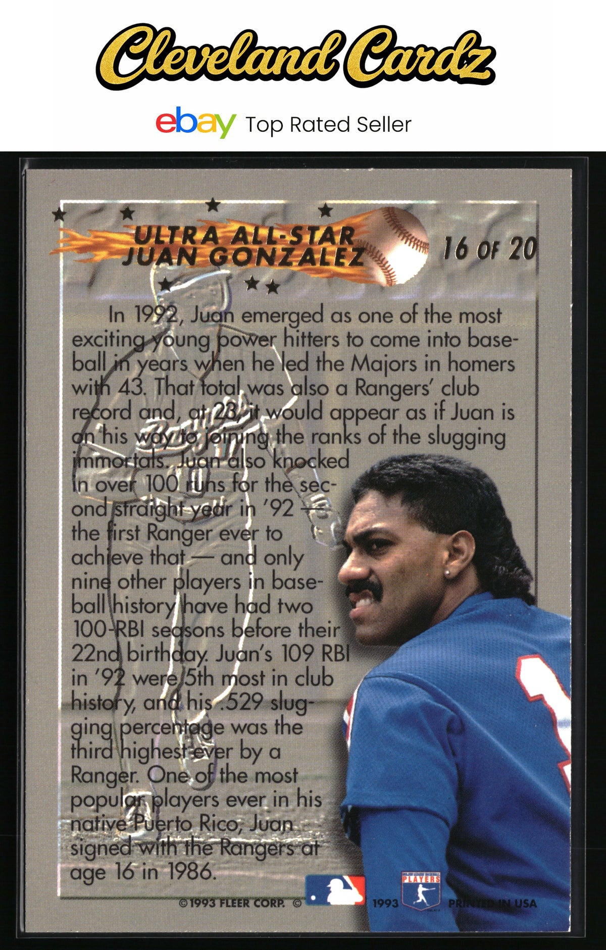 1993 Ultra #16 Juan Gonzalez All-Stars