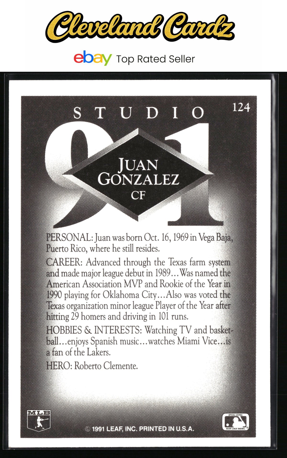 1991 Studio #124 Juan Gonzalez