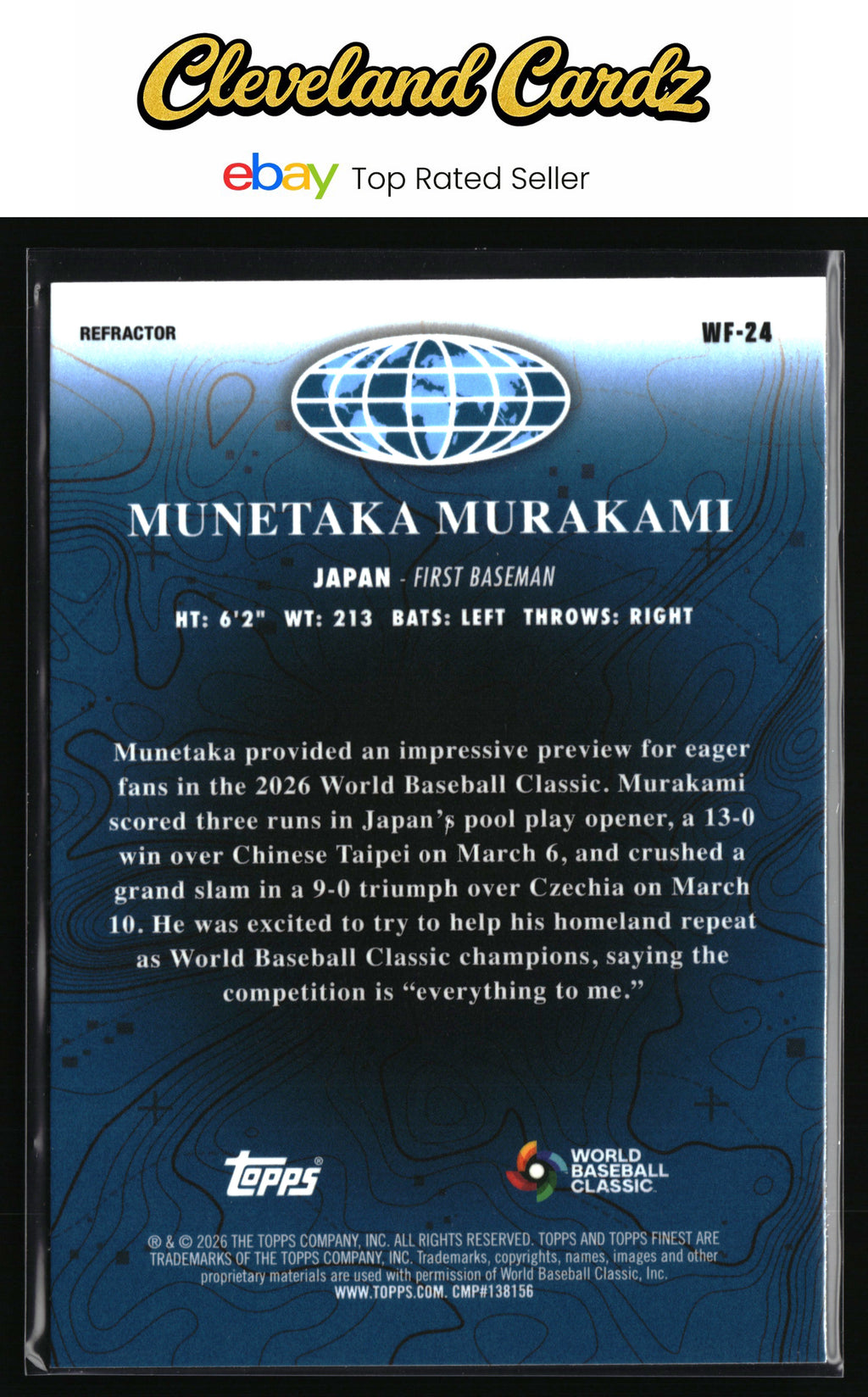 2026 Finest #WF-24 Munetaka Murakami World's Finest Refractor