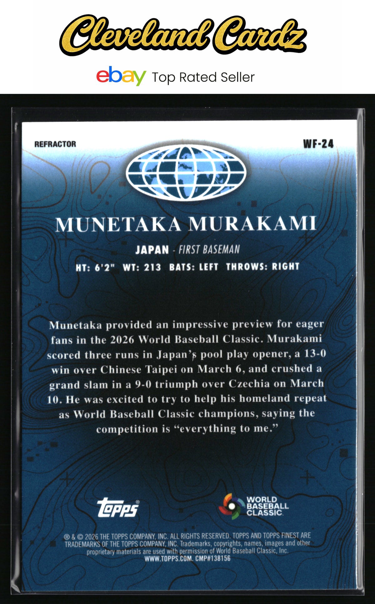 2026 Finest #WF-24 Munetaka Murakami World's Finest Refractor
