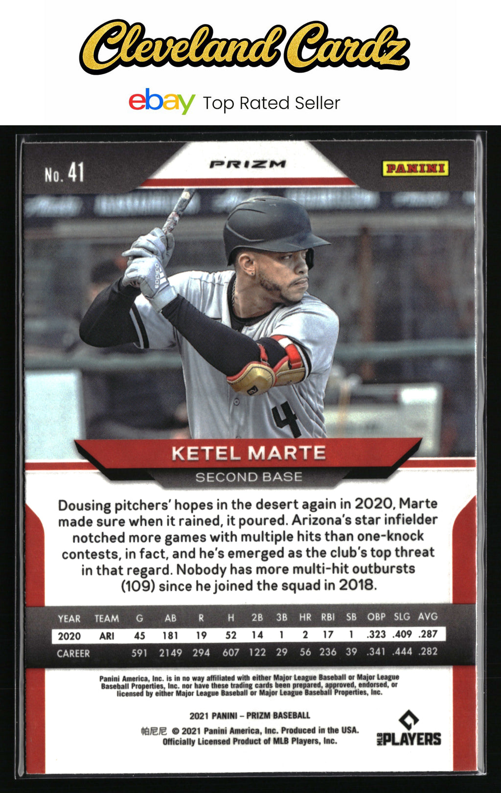 2021 Panini Prizm #41 Ketel Marte White Wave Prizm