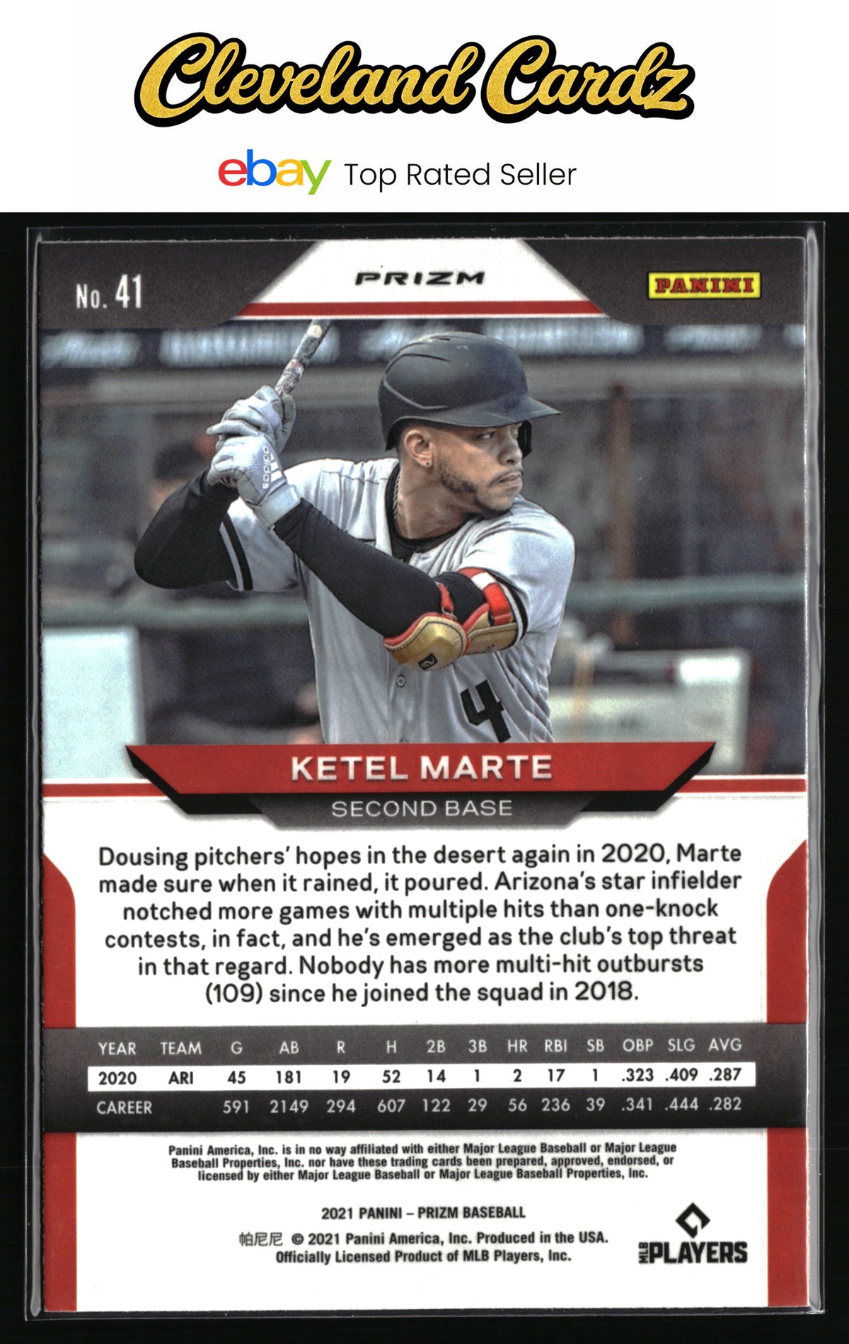 2021 Panini Prizm #41 Ketel Marte White Wave Prizm