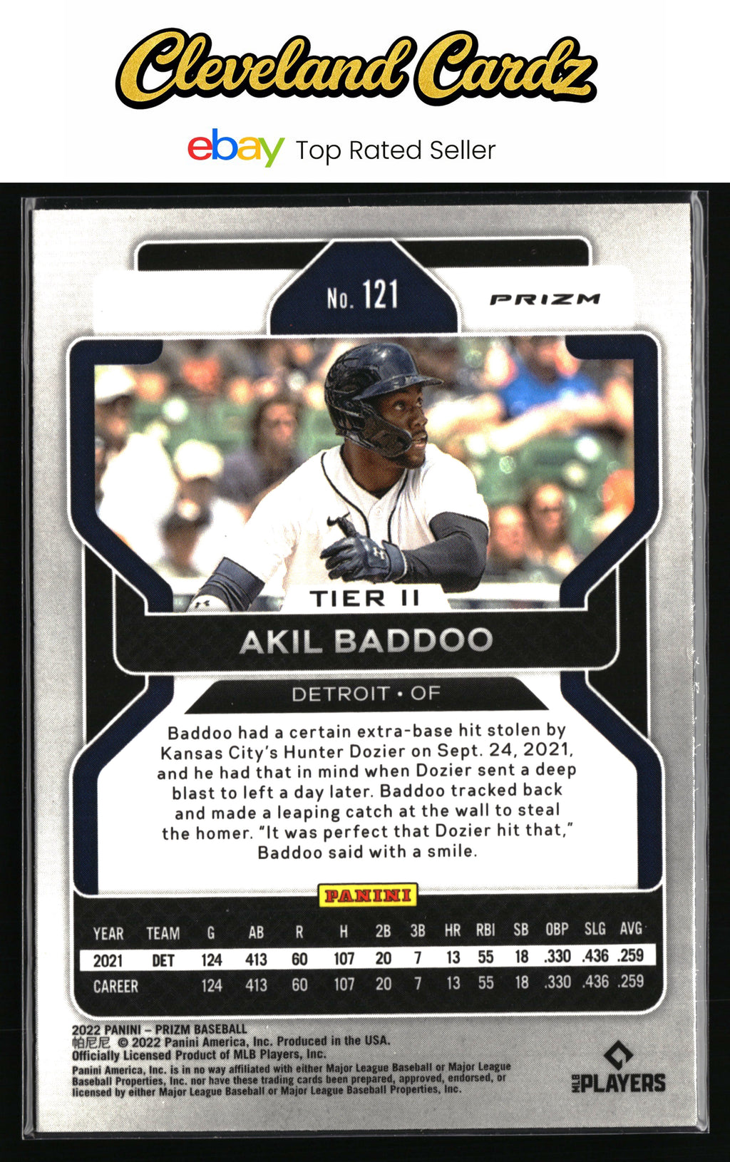 2022 Panini Prizm #121 Akil Baddoo White Wave Prizm