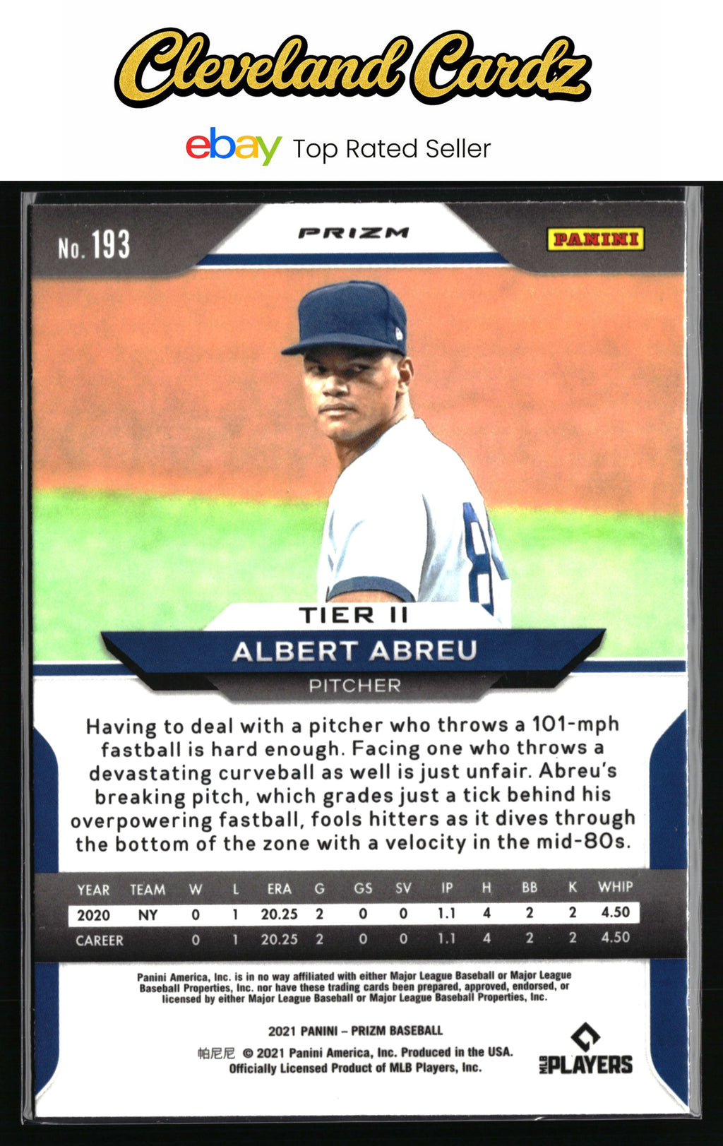 2021 Panini Prizm #193 Albert Abreu White Wave Prizm