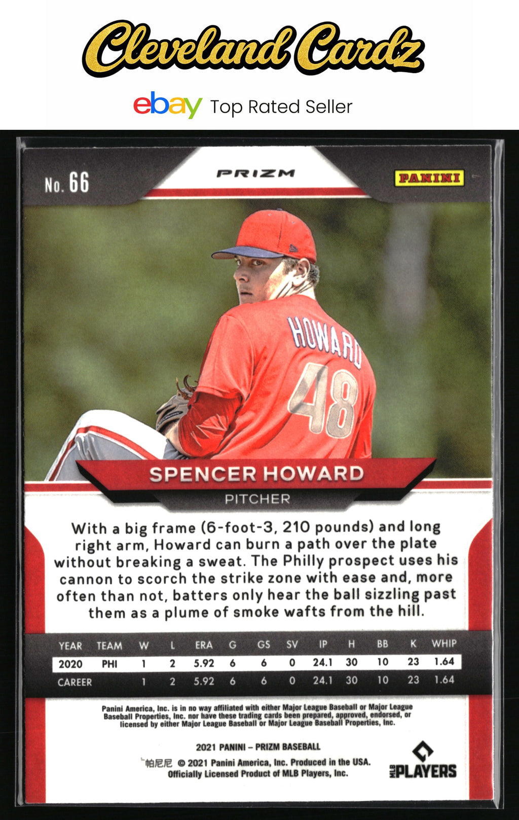 2021 Panini Prizm #66 Spencer Howard White Wave Prizm