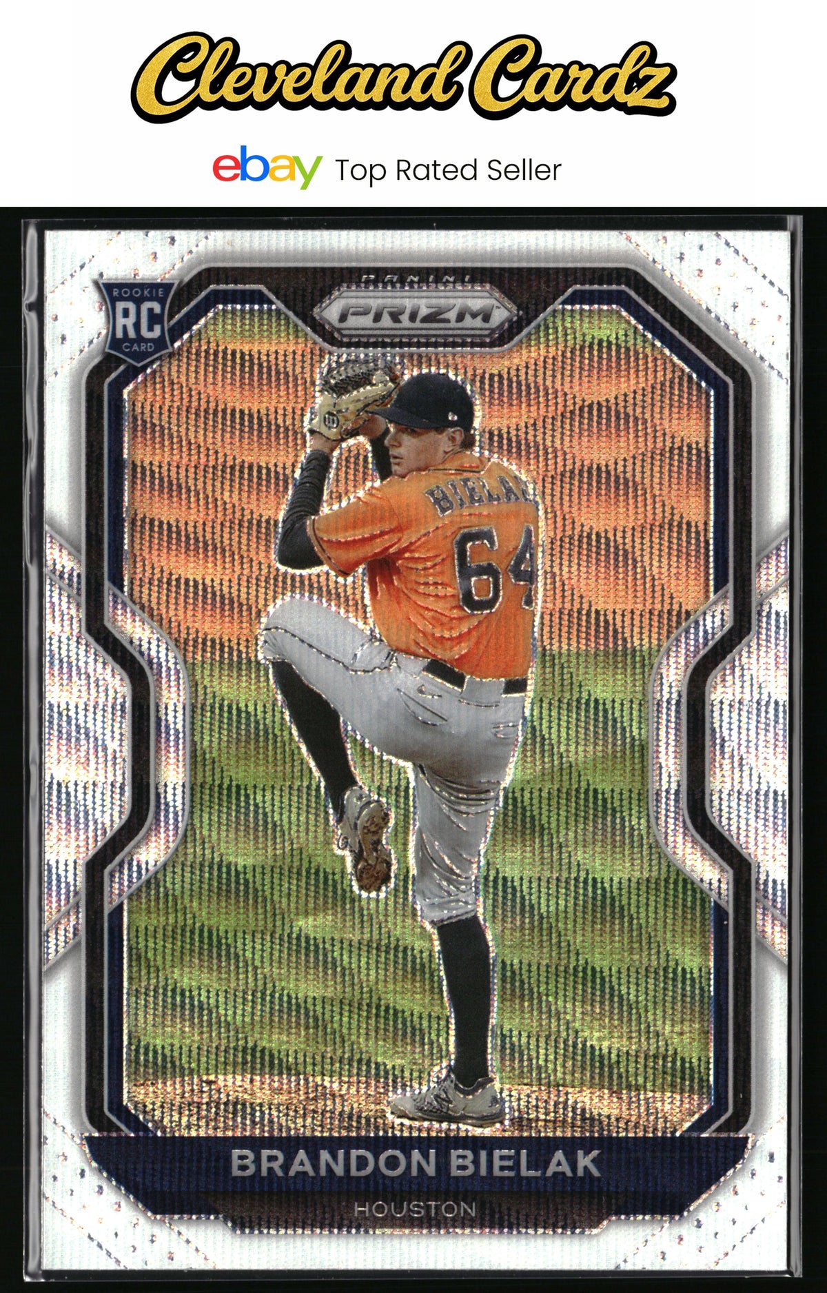 2021 Panini Prizm #172 Brandon Bielak White Wave Prizm