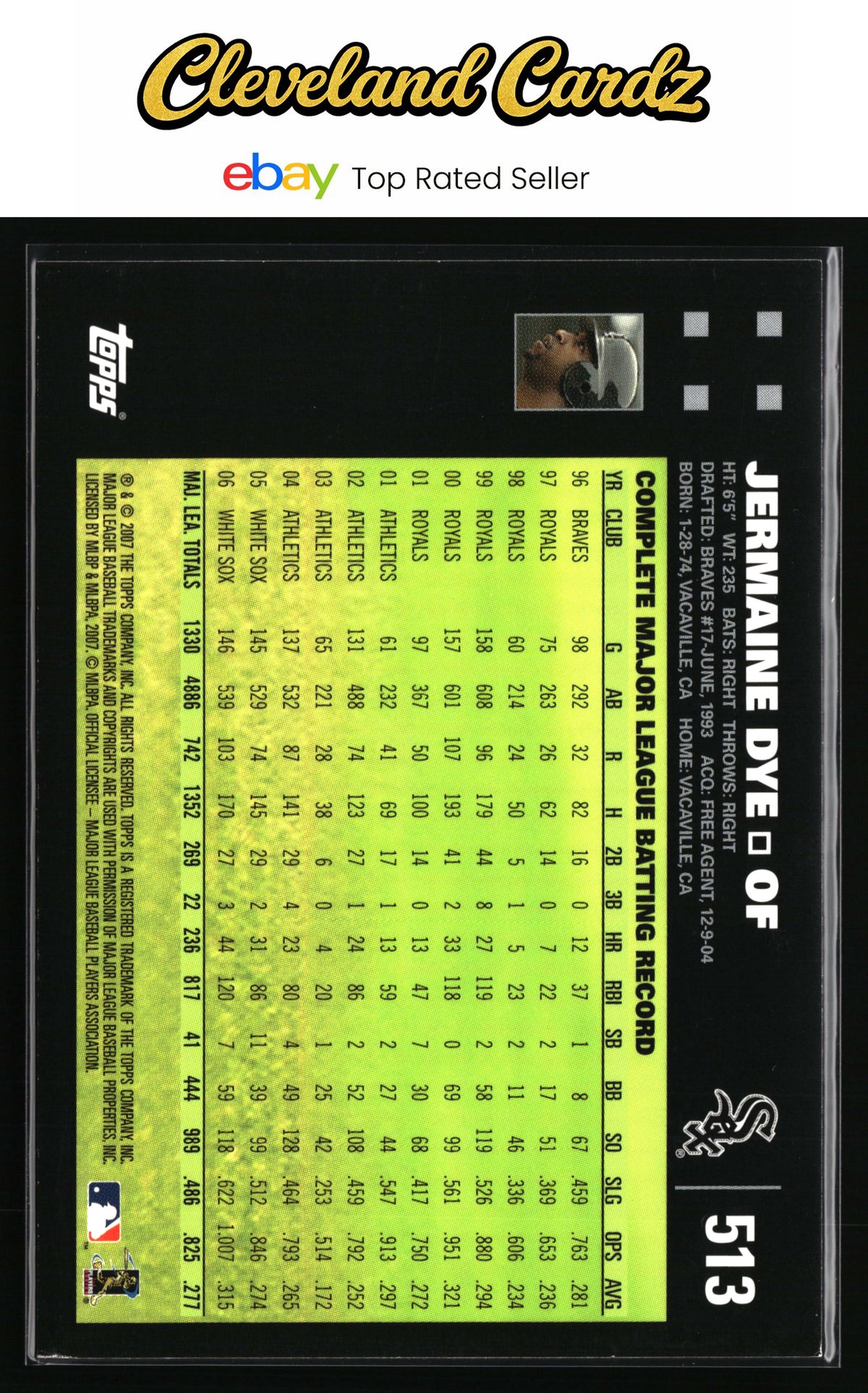 2007 Topps #513 Jermaine Dye