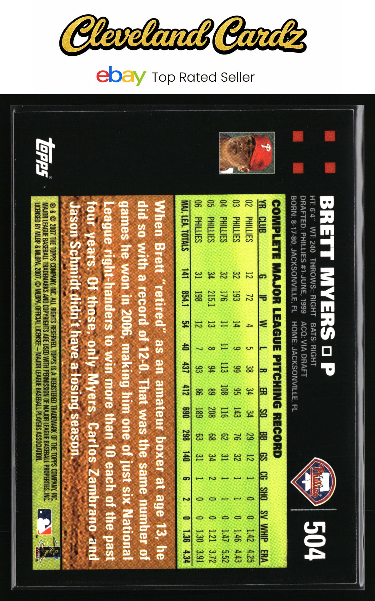 2007 Topps #504 Brett Myers