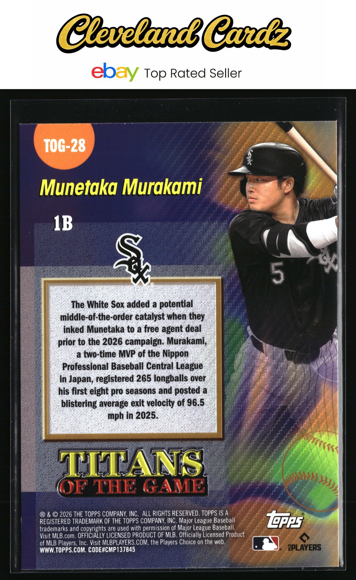 2026 Topps #TOG-28 Munetaka Murakami Titans of the Game